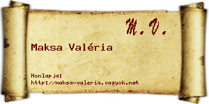 Maksa Valéria névjegykártya