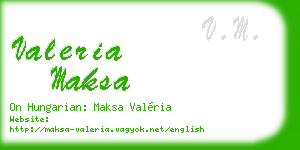 valeria maksa business card